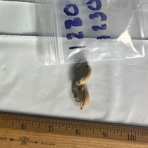 Clip On Earrings Gold Tone Faux Pearl Accent Small Dangle